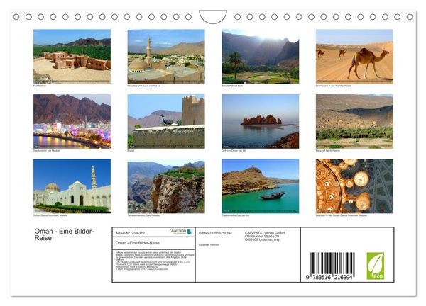 Produktbild: Oman - Eine Bilder-Reise (Wandkalender 2026 DIN A4 quer), CALVENDO Monatskalender