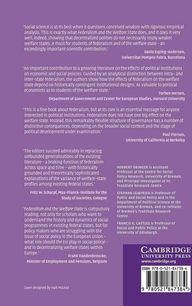 Produktbild: Federalism and the Welfare State