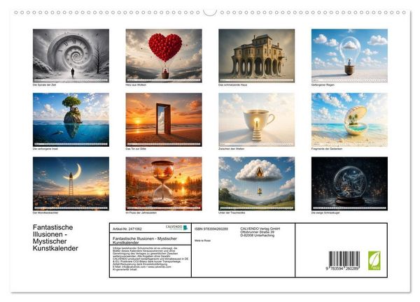 Produktbild: Fantastische Illusionen - Mystischer Kunstkalender (hochwertiger Premium Wandkalender 2027 DIN A2 quer), Kunstdruck in Hochglanz