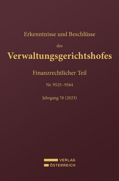 Produktbild: Erkenntnisse und Beschl&uuml;sse des Verwaltungsgerichtshofes