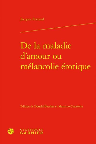 Produktbild: De la maladie d'amour ou m&eacute;lancolie &eacute;rotique