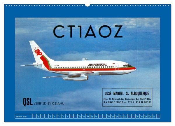 Produktbild: &Uuml;ber den Wolken - Flugzeuge des 20. Jahrhunderts auf Amateurfunkkarten (hochwertiger Premium Wandkalender 2026 DIN A2 quer), Kunstdruck in Hochglanz