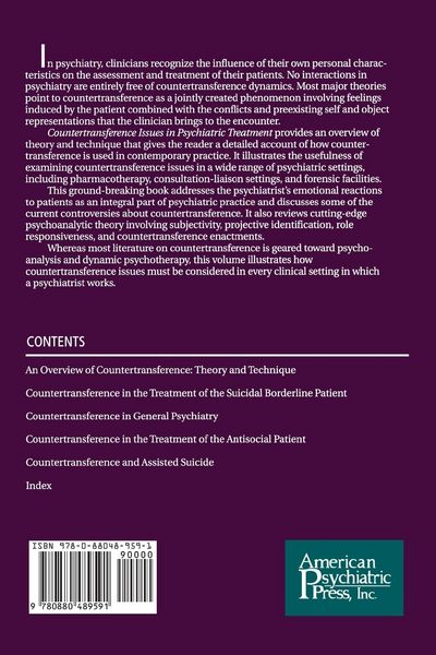 Produktbild: Countertransference Issues in Psychiatric Treatment