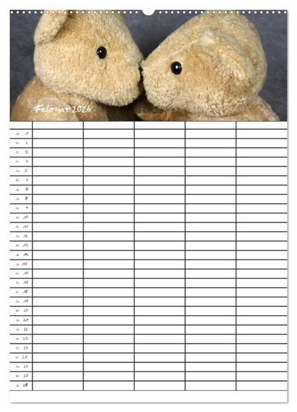 Produktbild: Der Teddyb&auml;ren-Familienplaner (Wandkalender 2026 DIN A2 hoch), CALVENDO Monatskalender