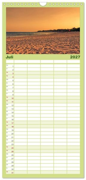 Produktbild: Familienplaner 2027 - Bali - Insel der G&ouml;tter mit 5 Spalten (Wandkalender, 21 x 45 cm) CALVENDO