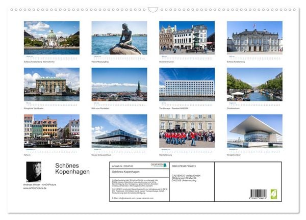 Produktbild: Sch&ouml;nes Kopenhagen (Wandkalender 2026 DIN A2 quer), CALVENDO Monatskalender