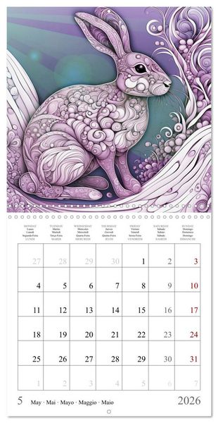 Produktbild: Animal fractals (Wall Calendar 2026 12 &times; 12 Inch) CALVENDO 12 Month Wall Calendar