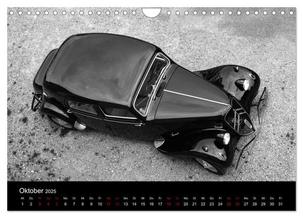Produktbild: Citro&euml;n 11 CV Traction Avant in schwarzweiss (Wandkalender 2025 DIN A4 quer), CALVENDO Monatskalender