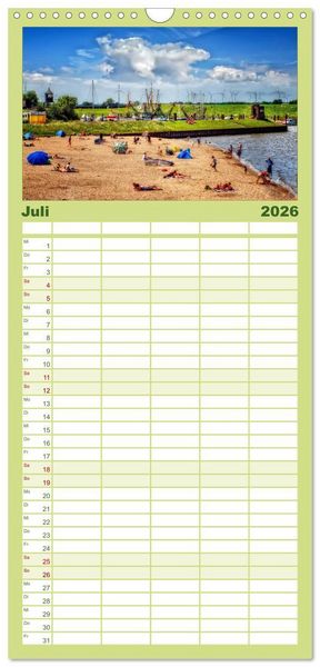 Produktbild: Familienplaner 2026 - Friesland - Nordseebad Dangast mit 5 Spalten (Wandkalender, 21 x 45 cm) CALVENDO