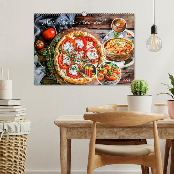 Produktbild: Alles Tomate oder was?! - Herzhafte Speisen rund um die Tomate (Wandkalender 2026 DIN A3 quer), CALVENDO Monatskalender