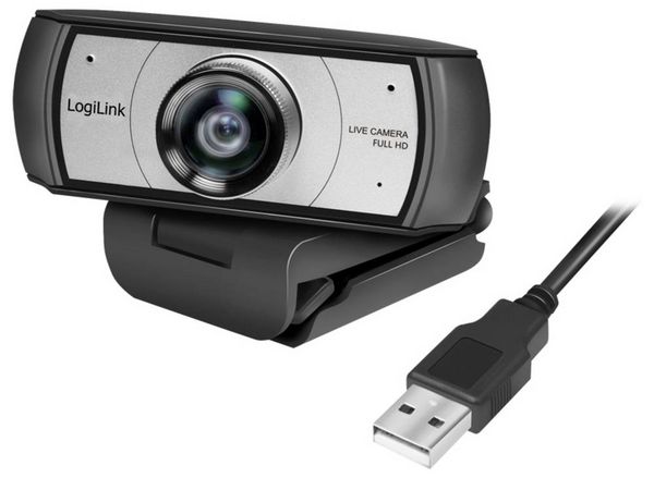 Produktbild: LogiLink UA0377 Full HD-Webcam Klemm-Halterung, Mikrofon