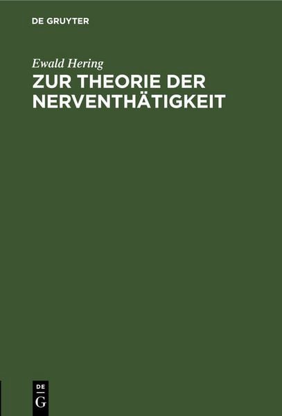 Produktbild: Zur Theorie der Nerventh&auml;tigkeit