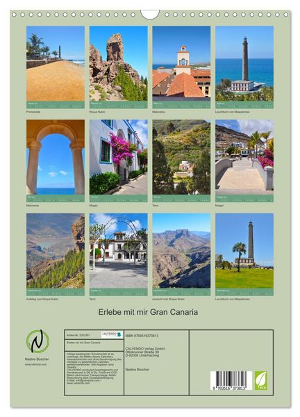 Produktbild: Erlebe mit mir Gran Canaria (Wandkalender 2026 DIN A3 hoch), CALVENDO Monatskalender