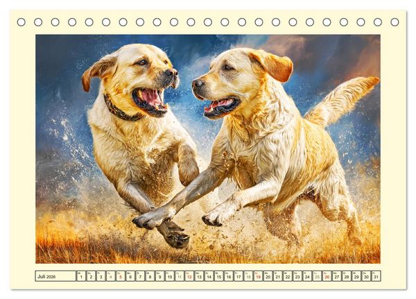 Produktbild: Labrador Retriever. Labrador-Magie f&uuml;r Herz und Seele (Tischkalender 2026 DIN A5 quer), CALVENDO Monatskalender