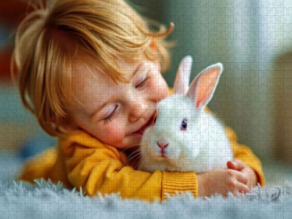 Produktbild: CALVENDO Puzzle Das ist Kaninchenliebe pur. | 1000 Teile Lege-Gr&ouml;&szlig;e 64x48cm Foto-Puzzle f&uuml;r gl&uuml;ckliche Stunden