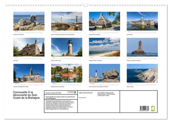 Produktbild: Cornouaille &Agrave; la d&eacute;couverte du Sud-Ouest de la Bretagne (Calendrier mural 2026 DIN A2 vertical), CALVENDO calendrier mensuel
