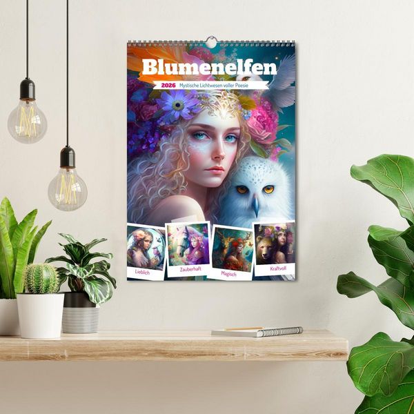Produktbild: Blumenelfen. Mystische Lichtwesen voller Poesie (Wandkalender 2026 DIN A3 hoch), CALVENDO Monatskalender