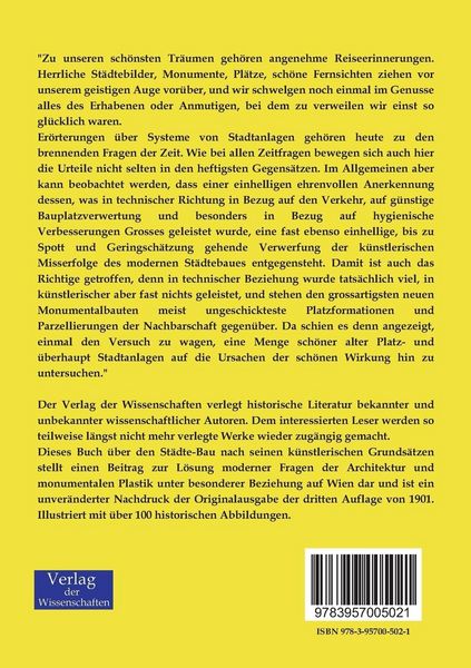 Produktbild: Der St&auml;dte-Bau nach seinen k&uuml;nstlerischen Grunds&auml;tzen