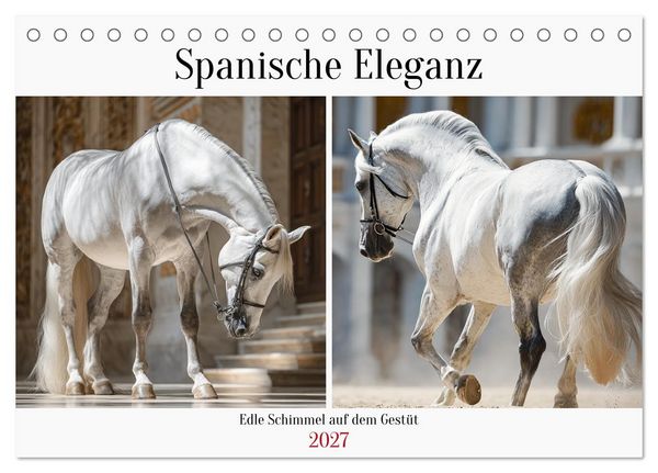 Produktbild: Spanische Eleganz. Edle Schimmel auf dem Gest&uuml;t (Tischkalender 2027 DIN A5 quer), CALVENDO Monatskalender