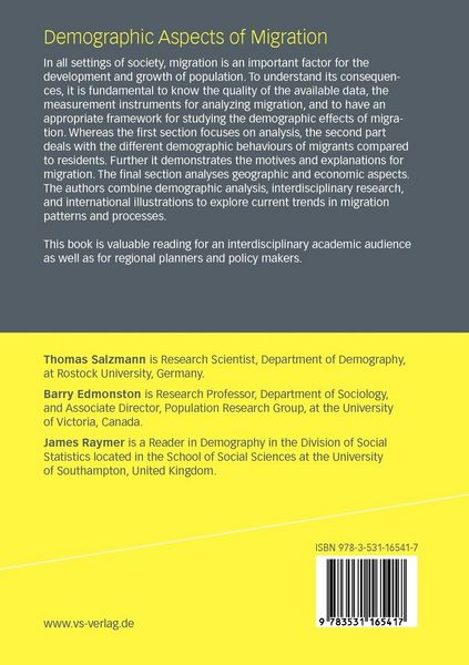 Produktbild: Demographic Aspects of Migration