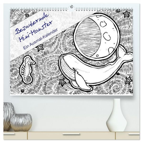 Produktbild: Bezaubernde Mini-Monster - Ein Ausmal-Kalender (hochwertiger Premium Wandkalender 2026 DIN A2 quer), Kunstdruck in Hochglanz