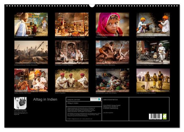 Produktbild: Alltag in Indien (Wandkalender 2026 DIN A2 quer), CALVENDO Monatskalender