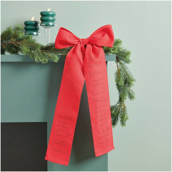 Produktbild: Stickpackung Gez&auml;hlter Kreuzstich, Schleife Frohe Weihnachten, 10x166cm