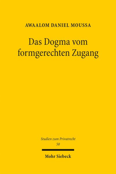 Produktbild: Das Dogma vom formgerechten Zugang
