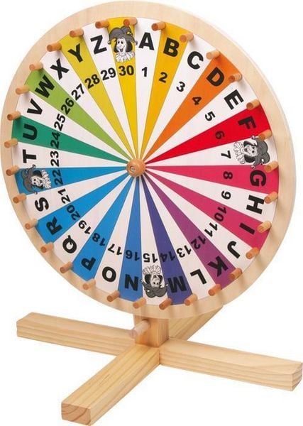 Produktbild: small foot 6251 - Gl&uuml;cksrad f&uuml;r Lotteriespiele, Wortspiele-Zubeh&ouml;r, Holz, H&ouml;he: 40 cm