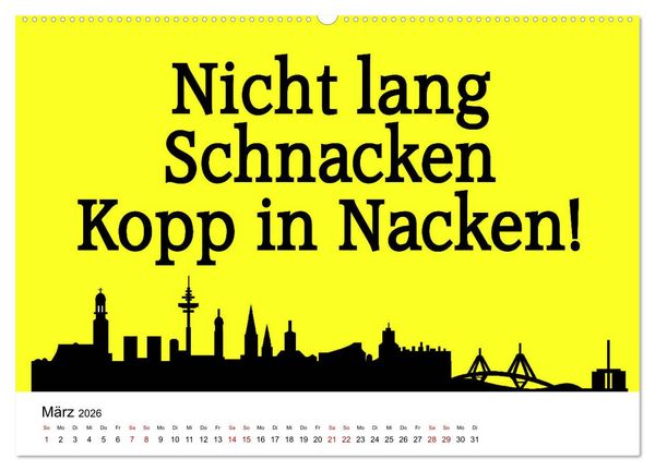 Produktbild: Hamburger Schnack (hochwertiger Premium Wandkalender 2026 DIN A2 quer), Kunstdruck in Hochglanz