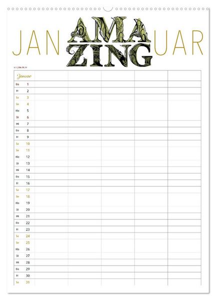 Produktbild: Fantastica Familienkalender miomanda (hochwertiger Premium Wandkalender 2026 DIN A2 hoch), Kunstdruck in Hochglanz