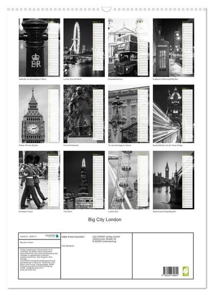 Produktbild: Big City London (Wandkalender 2026 DIN A2 hoch), CALVENDO Monatskalender