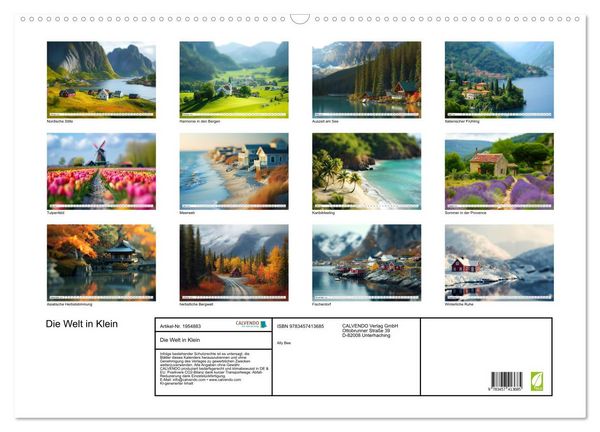 Produktbild: Die Welt in Klein (Wandkalender 2026 DIN A2 quer), CALVENDO Monatskalender
