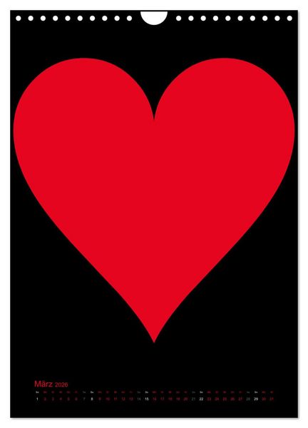 Produktbild: Foto- und Bastelkalender &bdquo;LIEBE&ldquo; in der Farbe Schwarz (Wandkalender 2026 DIN A4 hoch), CALVENDO Monatskalender