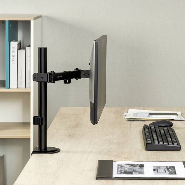 Produktbild: LogiLink BP0171 Monitor-Tischhalterung 1 Display(s) Schwarz Drehbar, H&ouml;henverstellbar, Neigbar, Rotierbar, Schwenkbar