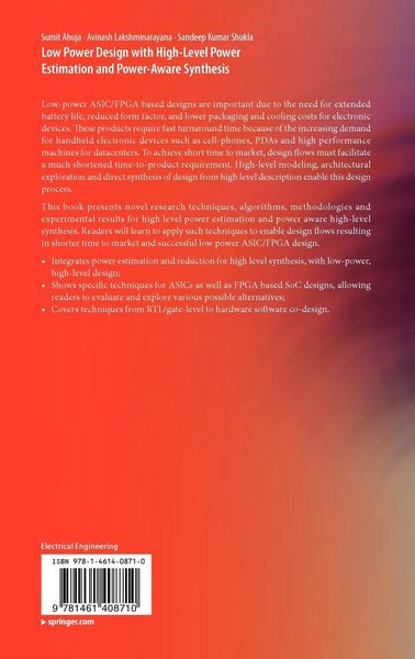 Produktbild: Low Power Design with High-Level Power Estimation and Power-Aware Synthesis