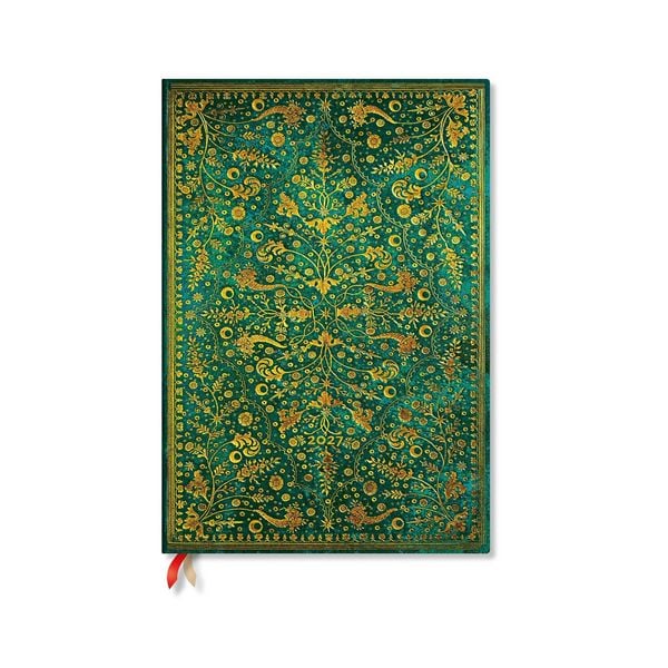 Produktbild: 2027 Emerald Flower Grande Vertical Hardcover 12-Month Weekly Planner, 160pg, 100gsm by Paperblanks (Nature's Grace)