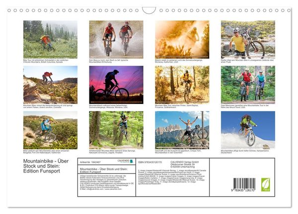Produktbild: Mountainbike - Über Stock und Stein: Edition Funsport (Wandkalender 2025 DIN A3 quer), CALVENDO Monatskalender