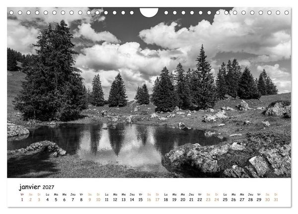 Produktbild: Terres de contraste &ndash; Une ann&eacute;e en monochrome (Calendrier mural 2027 DIN A4 vertical), CALVENDO calendrier mensuel