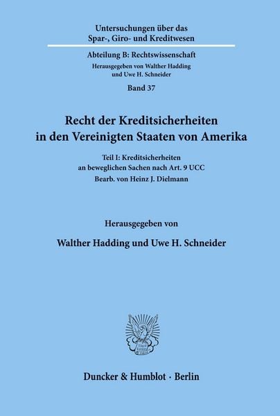 Produktbild: Recht der Kreditsicherheiten in den Vereinigten Staaten von Amerika.