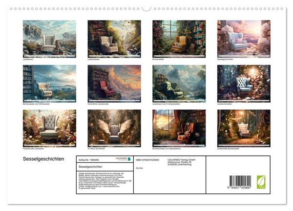 Produktbild: Sesselgeschichten (hochwertiger Premium Wandkalender 2026 DIN A2 quer), Kunstdruck in Hochglanz