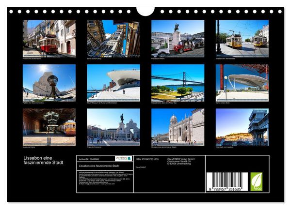 Produktbild: Lissabon eine faszinierende Stadt (Wandkalender 2026 DIN A4 quer), CALVENDO Monatskalender