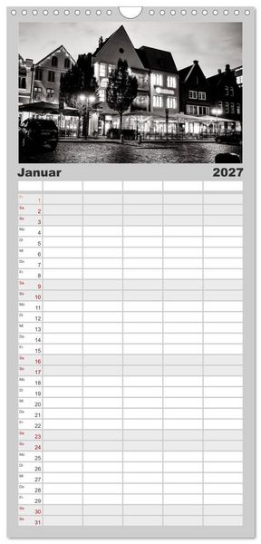 Produktbild: Familienplaner 2027 - Ein Blick auf Husum mit 5 Spalten (Wandkalender, 21 x 45 cm) CALVENDO