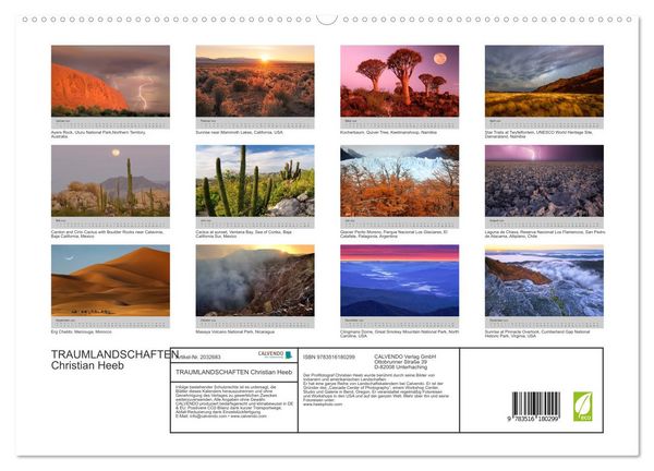 Produktbild: TRAUMLANDSCHAFTEN Christian Heeb (hochwertiger Premium Wandkalender 2026 DIN A2 quer), Kunstdruck in Hochglanz