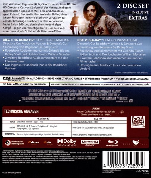 Produktbild: K&ouml;nigreich der Himmel - Director's Cut (4K Ultra HD) (+ Blu-ray)