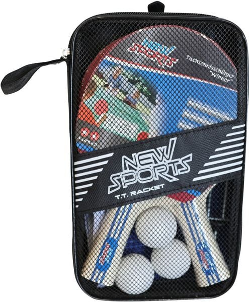 New Sports Tisch Tennis-Set, 2 Schläger, 3 Bälle, mit Netz