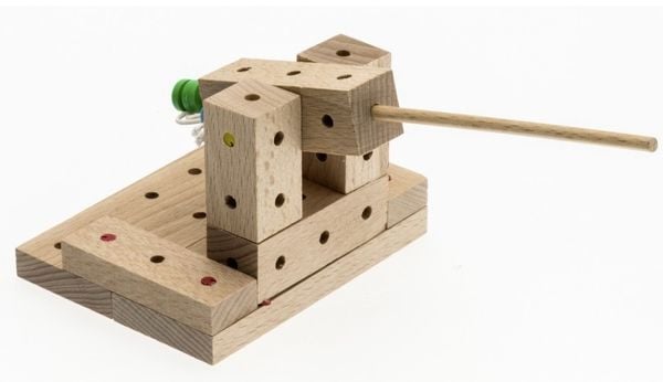 Produktbild: MATADOR 11514 - Catapults, Baukasten Mittelalter, Holz, 56 Teile, Konstruktionsbaukasten, ab 5 Jahren, Spielend lernen!