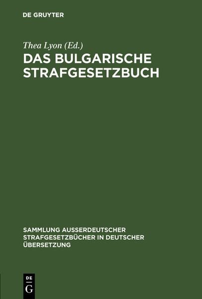 Produktbild: Das bulgarische Strafgesetzbuch