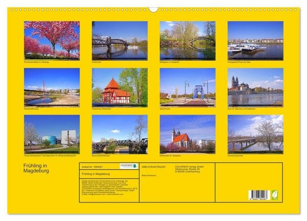 Produktbild: Fr&uuml;hling in Magdeburg (Wandkalender 2026 DIN A2 quer), CALVENDO Monatskalender