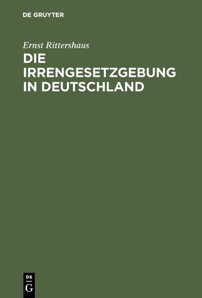 Produktbild: Die Irrengesetzgebung in Deutschland